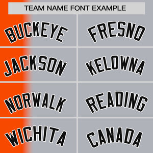 Custom Gray Orange Pinstripe Personalized Gradient Authentic Baseball Jersey