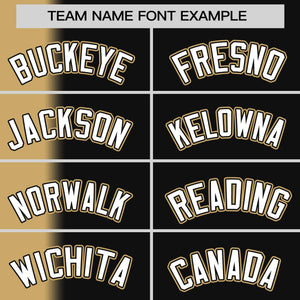 Custom Black Old Gold Pinstripe Personalized Gradient Authentic Baseball Jersey