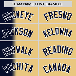 Custom Khaki Navy Pinstripe Personalized Gradient Authentic Baseball Jersey