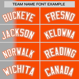 Custom Orange Gray Pinstripe Personalized Gradient Authentic Baseball Jersey