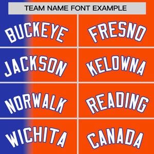 Custom Orange Royal Pinstripe Personalized Gradient Authentic Baseball Jersey