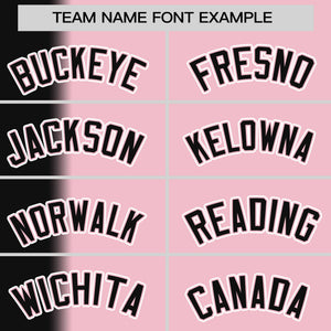 Custom Light Pink Black Pinstripe Personalized Gradient Authentic Baseball Jersey