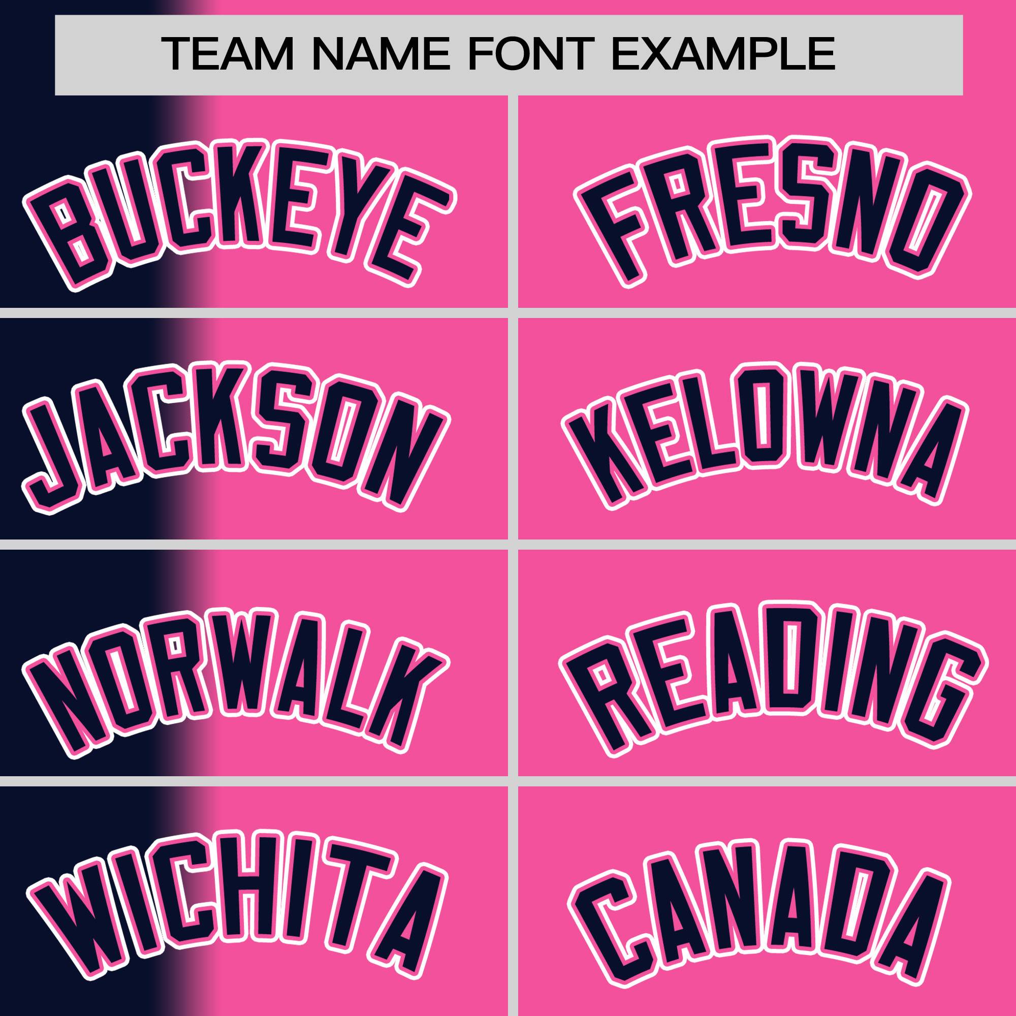 Custom Pink Navy Pinstripe Personalized Gradient Authentic Baseball Jersey