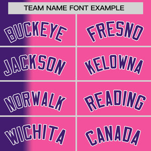 Custom Pink Purple Pinstripe Personalized Gradient Authentic Baseball Jersey