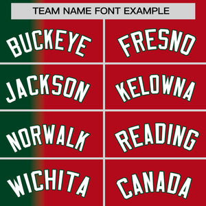 Custom Red Green Pinstripe Personalized Gradient Authentic Baseball Jersey