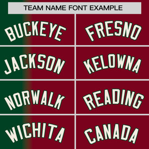 Custom Crimson Green Pinstripe Personalized Gradient Authentic Baseball Jersey