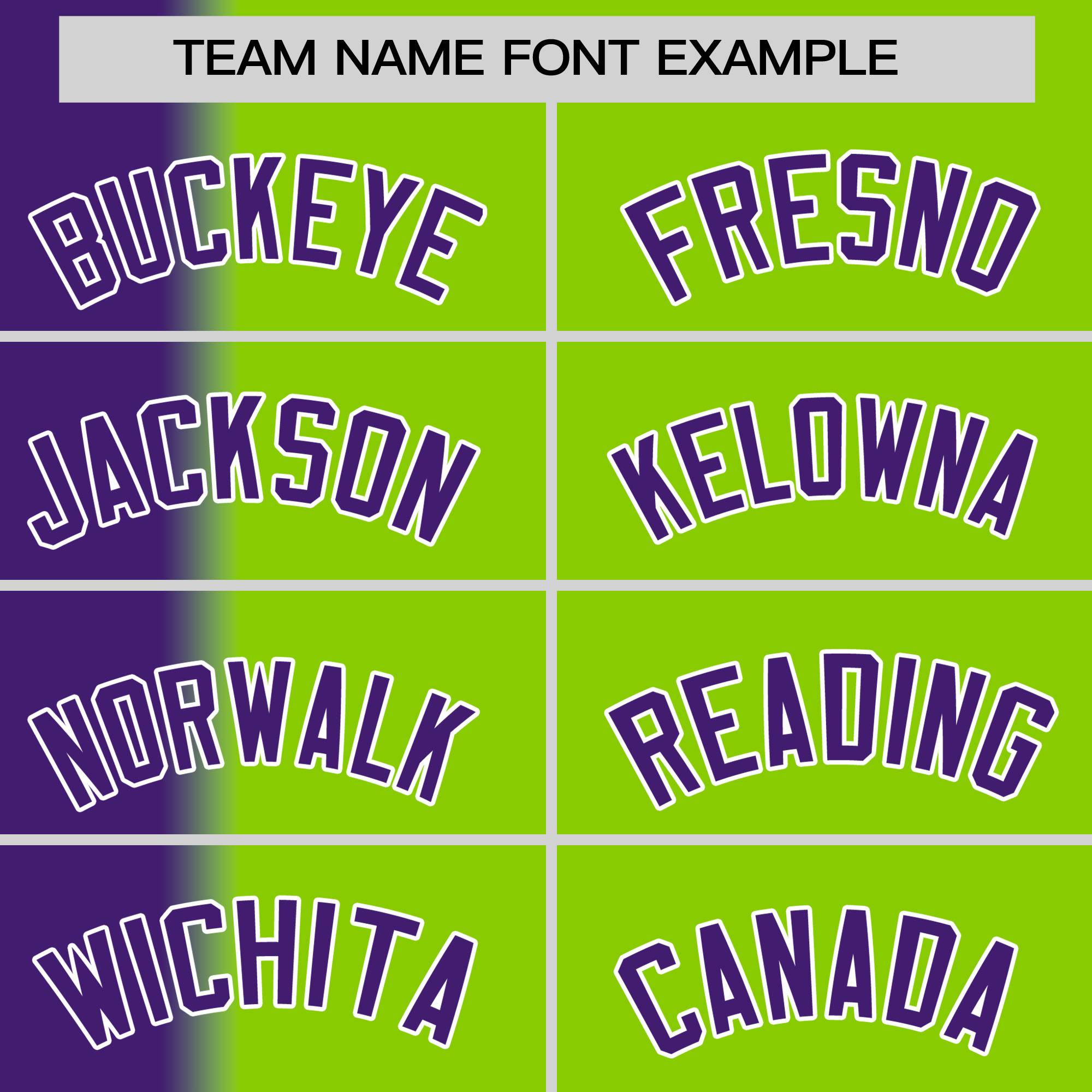 Custom Neon Green Purple Pinstripe Personalized Gradient Authentic Baseball Jersey