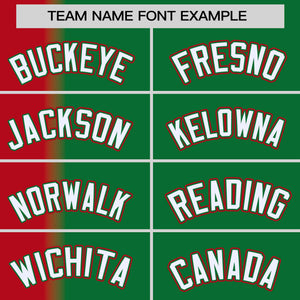 Custom Kelly Green Red Pinstripe Personalized Gradient Authentic Baseball Jersey