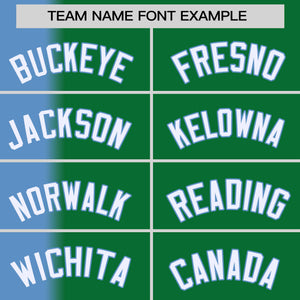 Custom Kelly Green Light Blue Pinstripe Personalized Gradient Authentic Baseball Jersey