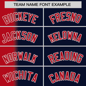 Custom Navy Red Pinstripe Personalized Gradient Authentic Baseball Jersey