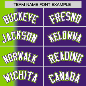 Custom Purple Neon Green Pinstripe Personalized Gradient Authentic Baseball Jersey