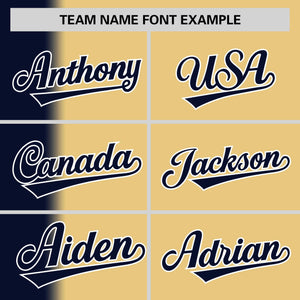 Custom Khaki Navy Pinstripe Personalized Gradient Authentic Baseball Jersey