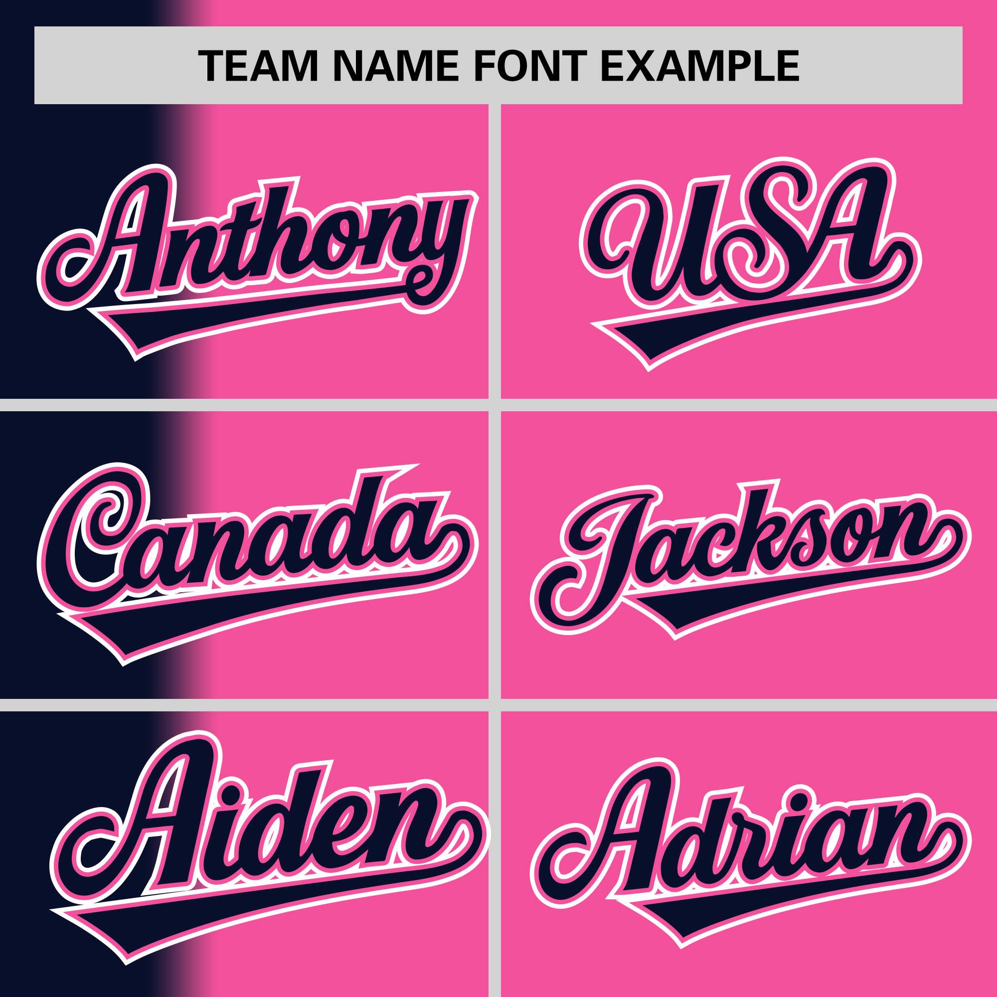 Custom Pink Navy Pinstripe Personalized Gradient Authentic Baseball Jersey