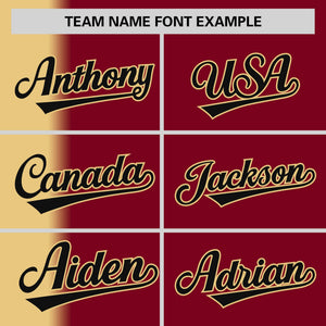 Custom Crimson Khaki Pinstripe Personalized Gradient Authentic Baseball Jersey