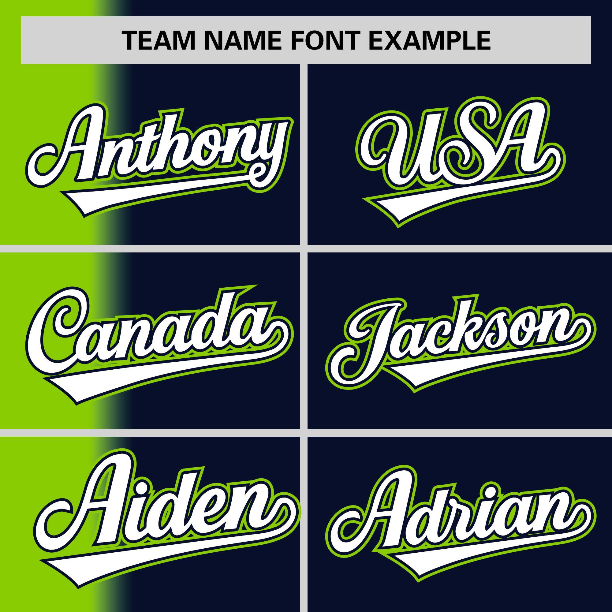 Custom Navy Neon Green Pinstripe Personalized Gradient Authentic Baseball Jersey