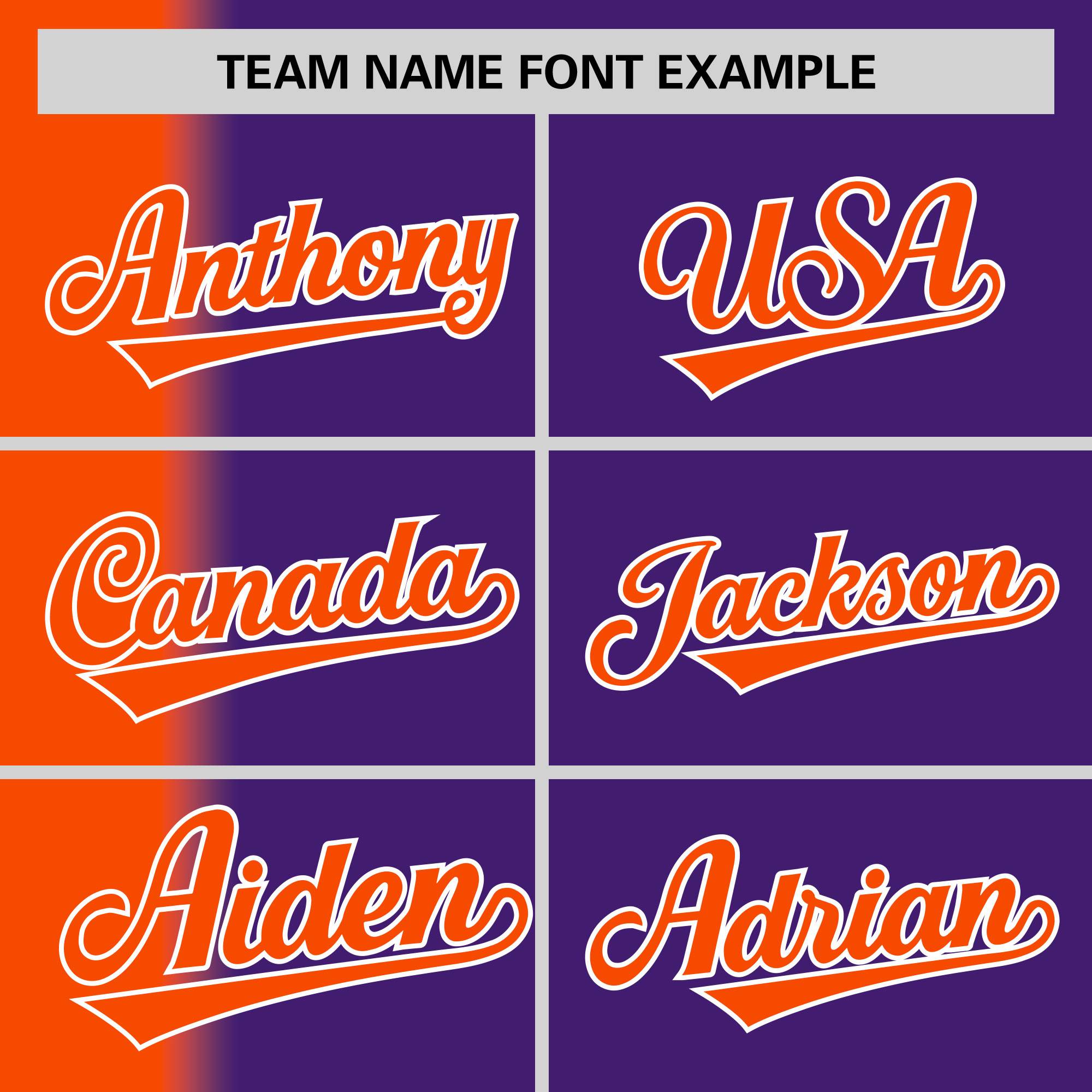 Custom Purple Orange Pinstripe Personalized Gradient Authentic Baseball Jersey