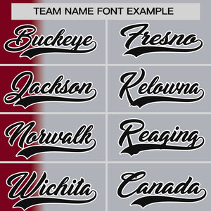 Custom Gray Crimson Pinstripe Personalized Gradient Authentic Baseball Jersey