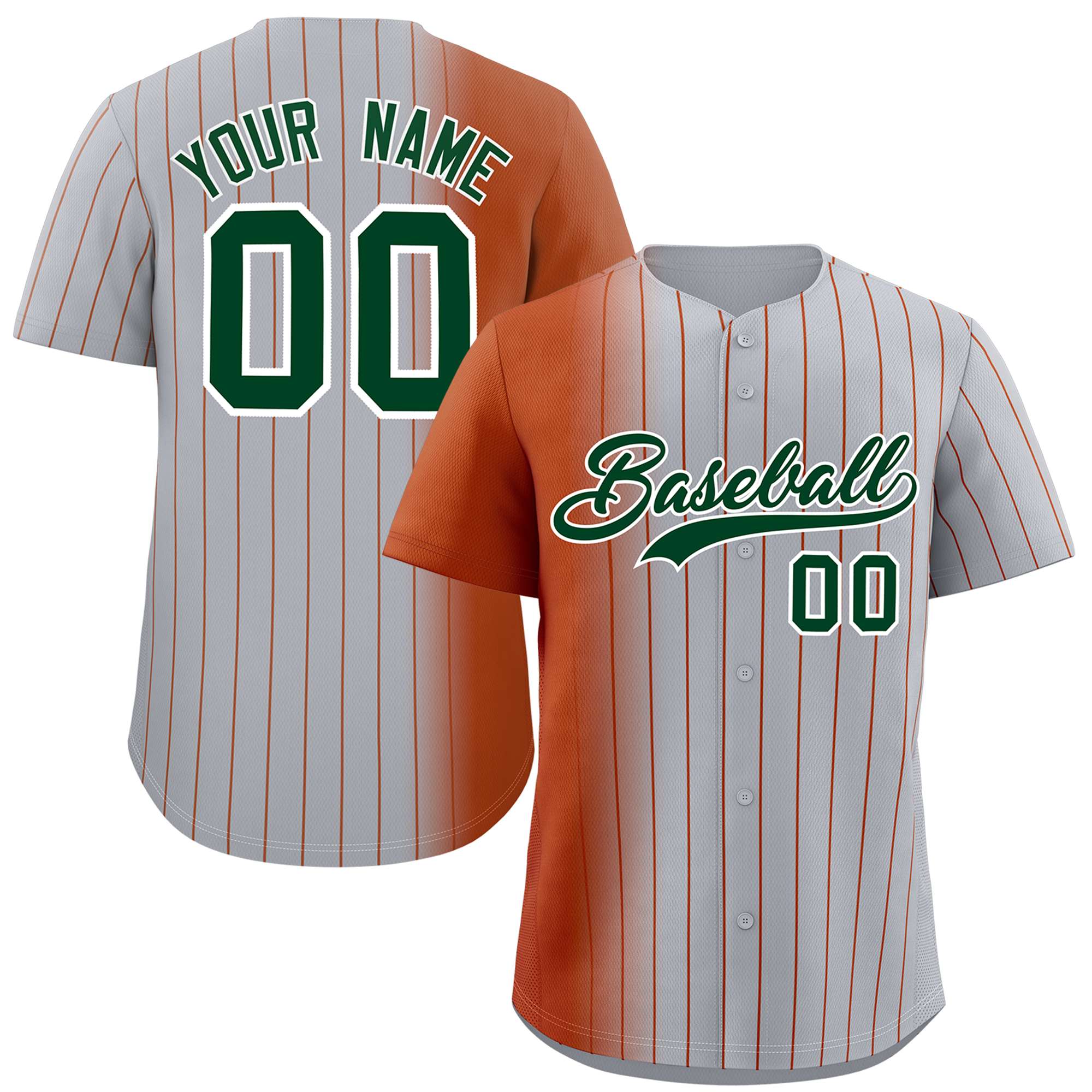 Custom Gray Texas Orange Pinstripe Personalized Gradient Authentic Baseball Jersey