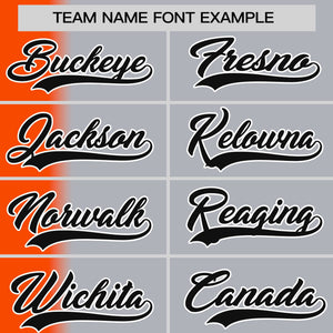 Custom Gray Orange Pinstripe Personalized Gradient Authentic Baseball Jersey