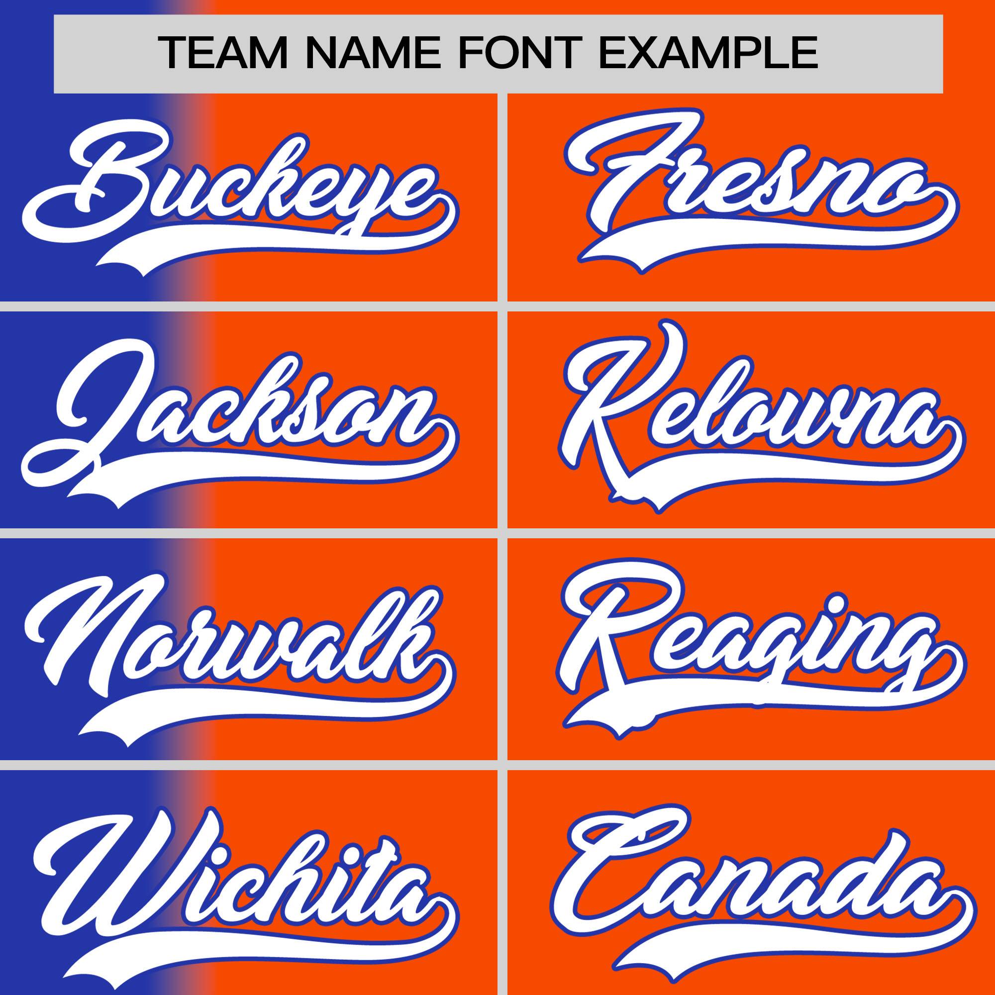 Custom Orange Royal Pinstripe Personalized Gradient Authentic Baseball Jersey