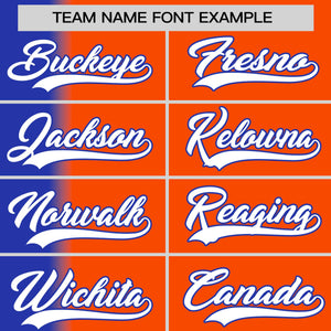 Custom Orange Royal Pinstripe Personalized Gradient Authentic Baseball Jersey