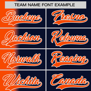 Custom Navy Orange Pinstripe Personalized Gradient Authentic Baseball Jersey