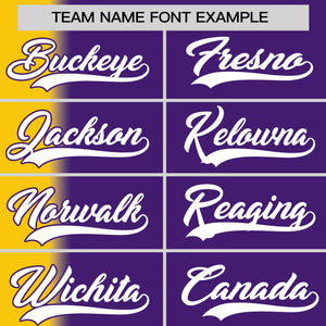 Custom Purple Gold Pinstripe Personalized Gradient Authentic Baseball Jersey