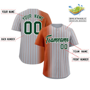 Custom Gray Texas Orange Pinstripe Personalized Gradient Authentic Baseball Jersey