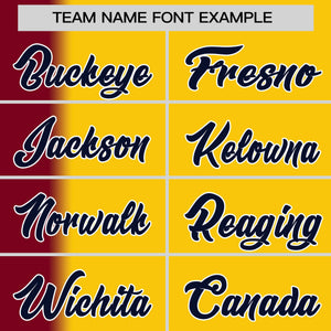 Custom Gold Crimson Pinstripe Personalized Gradient Authentic Baseball Jersey