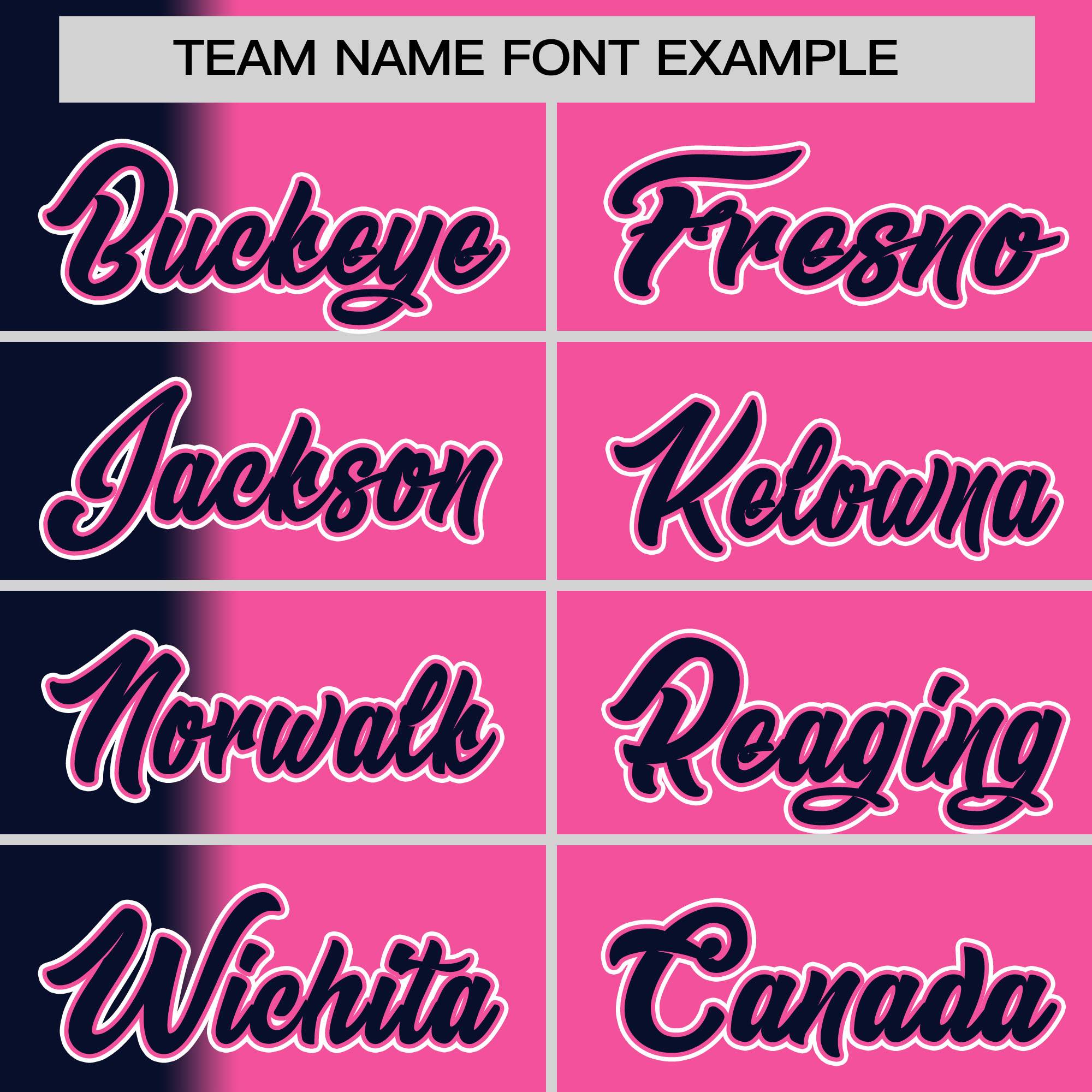 Custom Pink Navy Pinstripe Personalized Gradient Authentic Baseball Jersey