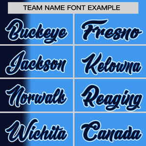 Custom Powder Blue Navy Pinstripe Personalized Gradient Authentic Baseball Jersey