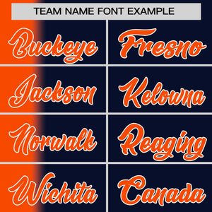 Custom Navy Orange Pinstripe Personalized Gradient Authentic Baseball Jersey