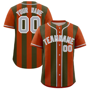 Custom Texas Orange Olive Thick Stripe Fashion Authentic Baseball jersey