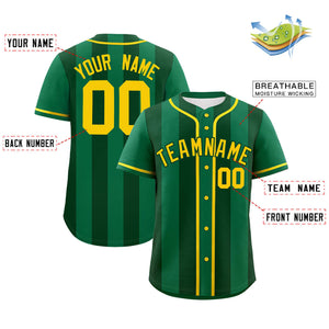 Custom Kelly Green Green Thick Stripe Fashion Authentic Baseball jersey