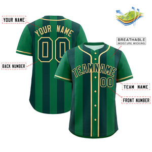 Custom Kelly Green Midnight Green Thick Stripe Fashion Authentic Baseball jersey