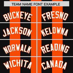 Custom Orange Black Thick Stripe Fashion Authentic Baseball jersey