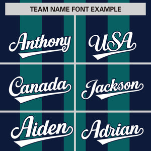 Custom Aqua Navy Thick Stripe Fashion Authentic Baseball jersey