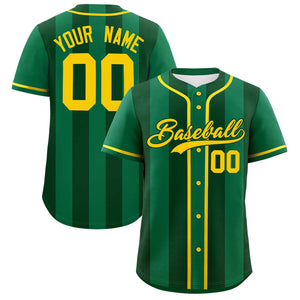 Custom Kelly Green Green Thick Stripe Fashion Authentic Baseball jersey