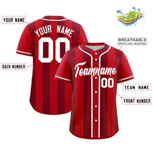 Custom Red Crimson Thick Stripe Fashion Authentic Baseball jersey