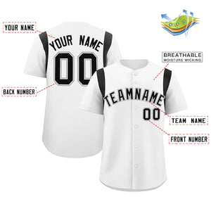 Custom White Black Classic Style Personalized Full Button Authentic Baseball Jersey