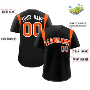 Custom Black Orange Classic Style Personalized Full Button Authentic Baseball Jersey