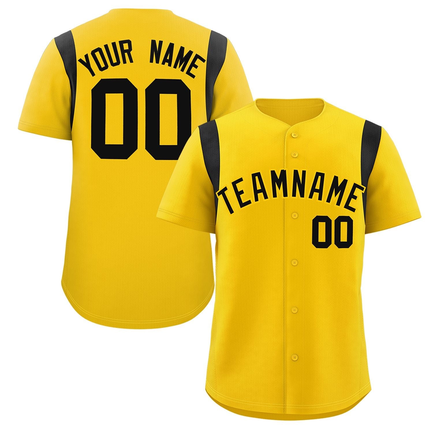 Custom Gold Black Classic Style Personalized Full Button Authentic Baseball Jersey