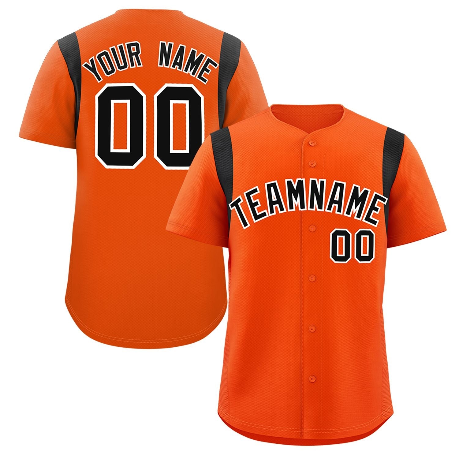 Custom Orange Black Classic Style Personalized Full Button Authentic Baseball Jersey