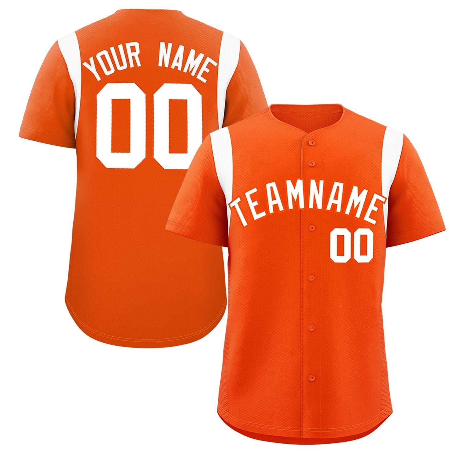 Custom Orange White Classic Style Personalized Full Button Authentic Baseball Jersey