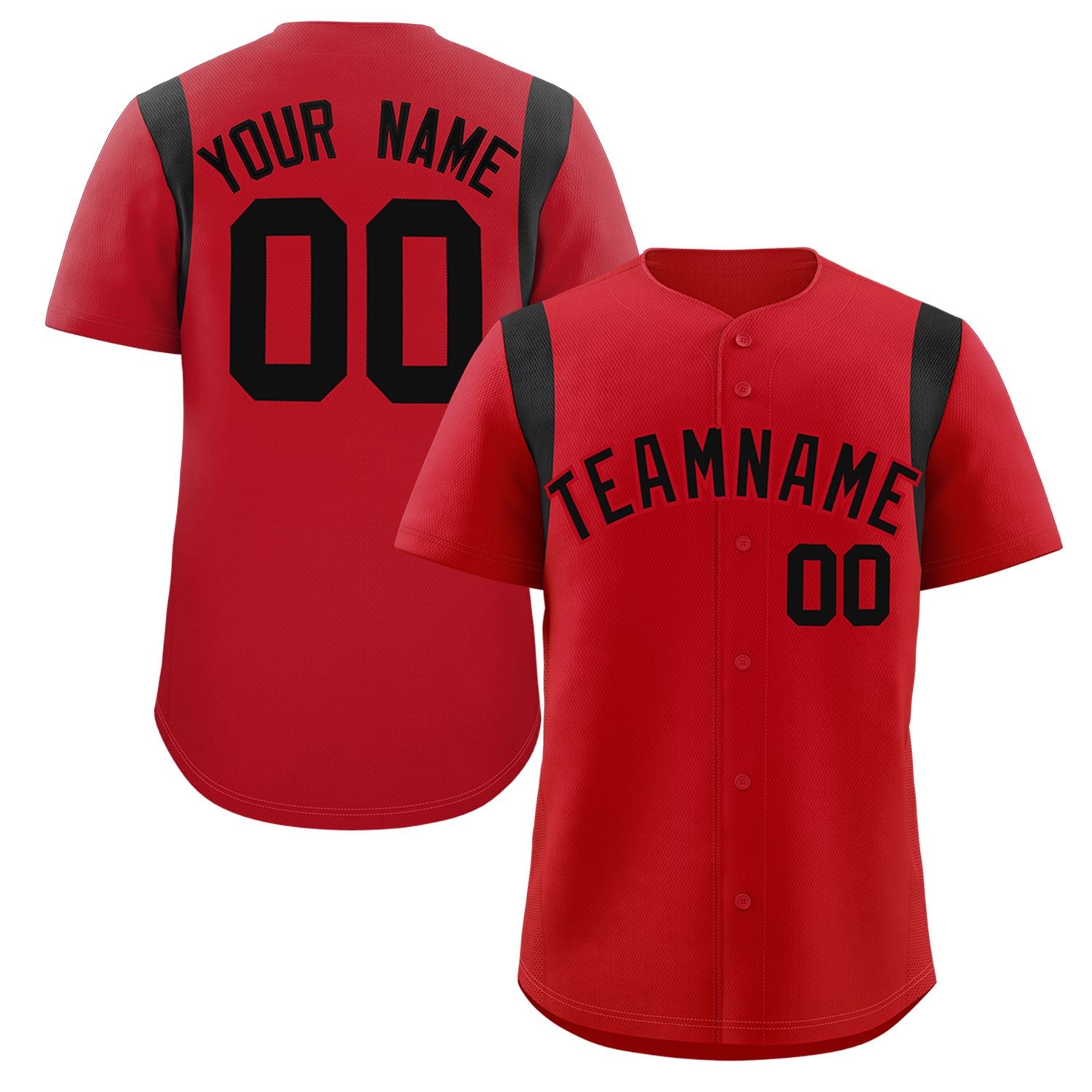 Custom Red Black Classic Style Personalized Full Button Authentic Baseball Jersey