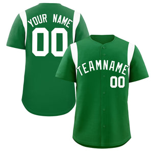 Custom Kelly Green White Classic Style Personalized Full Button Authentic Baseball Jersey