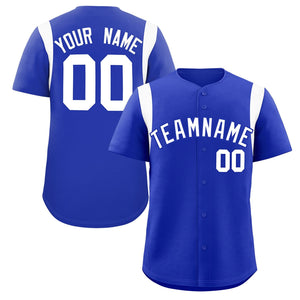 Custom Royal White Classic Style Personalized Full Button Authentic Baseball Jersey