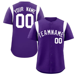 Custom Purple White Classic Style Personalized Full Button Authentic Baseball Jersey