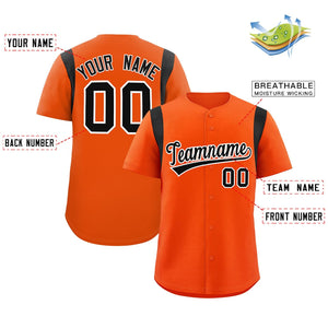 Custom Orange Black Classic Style Personalized Full Button Authentic Baseball Jersey