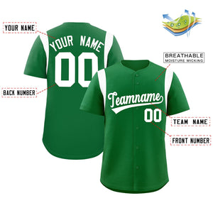 Custom Kelly Green White Classic Style Personalized Full Button Authentic Baseball Jersey